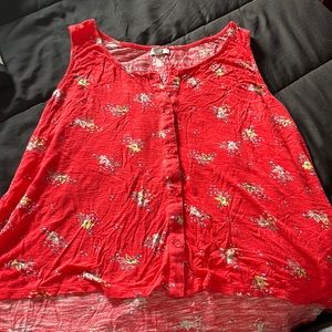 red floral tank